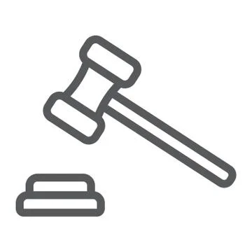 Auction line icon, e commerce and marketing Stock Illustration