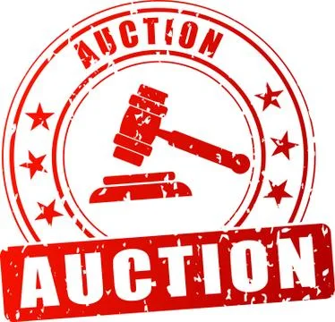 Auction red stamp Stock Illustration