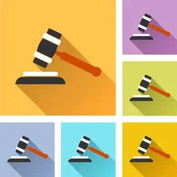 Auction set icons Stock Illustration