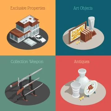 Auction Square Compositions Set Stockillustratie