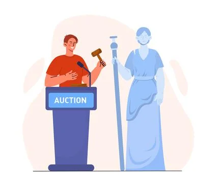 Auction statues vector concept イラスト素材