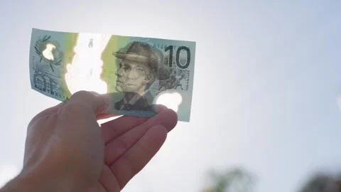 AUD 10 Note 2 Stock Footage 346248648