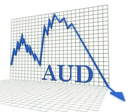 Aud Graph Negative Shows Australia Dollar 3d Rendering Stock Illustration