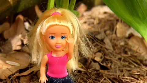 Audacious Doll Guards Giant Green Plant Stems Stock Footage 105204029
