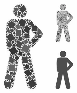 Audacity pose Composition Icon of Unequal Elements イラスト素材