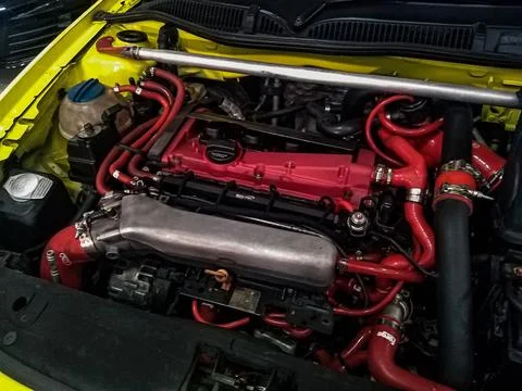 Audi A3 1999 Engine Bay Stock Photos