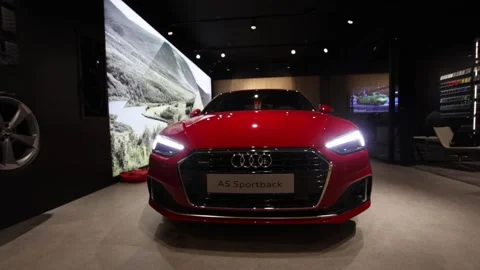 Audi A5 Sportback Lights Front View of The Car Stock Footage 156607207