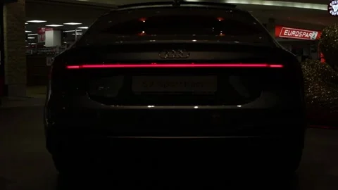Audi A7 Sportback Back View Rear Lights Stock Footage 156608204