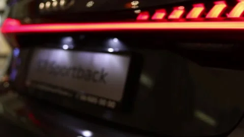 Audi A7 Sportback Back View Rear Lights Stock Footage 156608313