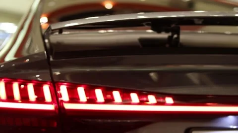 Audi A7 Sportback Back View Rear Lights Stock Footage 156609549