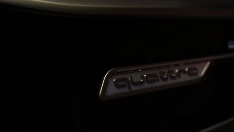 Audi A7 Sportback Quattro Engine Sign Stock Footage 156609594
