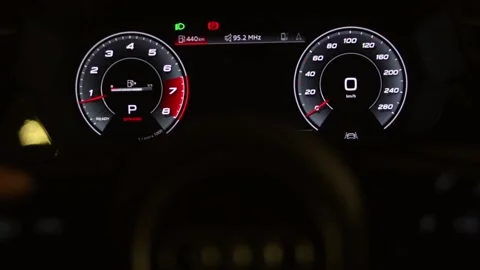 Audi Car Indicators and Controls Stock Footage 156613083