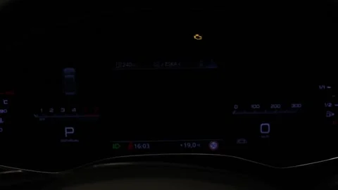 Audi Car Steering Wheel With Indicators and Controls Stock Footage 156610003