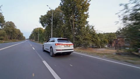 Audi e-tron Sportback Concept four wheel drive electric SUV. Stock Footage 115634785