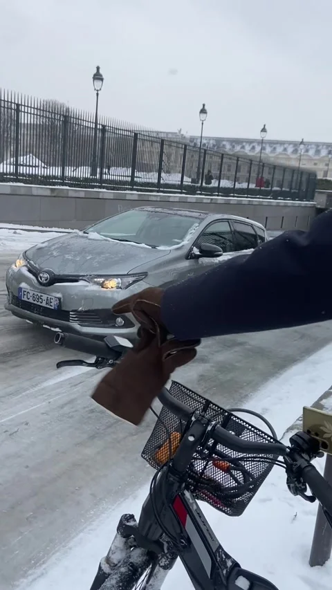 Audi Has No Problem Driving on Icy Hill, Paris, France - 07 Jan 2026 Stock Footage 328734420