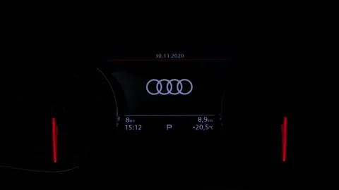 Audi Logo Appearing in The Car Stock Footage 156606143