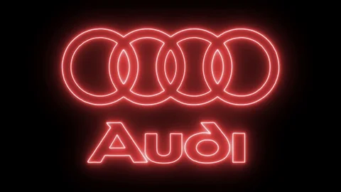 Audi Logo With Neon Lights Stock Footage 105003484