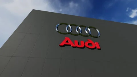 Audi logo on the wall, Editorial use only Stock Footage 171085213
