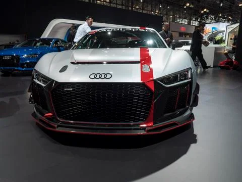 Audi R8 LMS race car at the New York International Auto Show 2017 Stock Photos