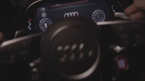 Audi R8 Starting up and Accelerate Stock Footage 86972796