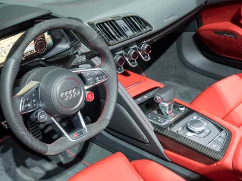Audi R8 V10 at the New York International Auto Show 2017 Stock Photos