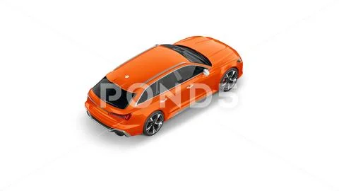 Audi RS6 Avant Car Mockup 45 Back Top Side View PSD Template