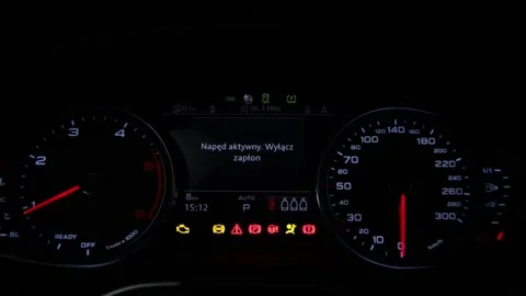 Audi Start Engine, Controls, Indicators, Car Meter Stock Footage 156606017