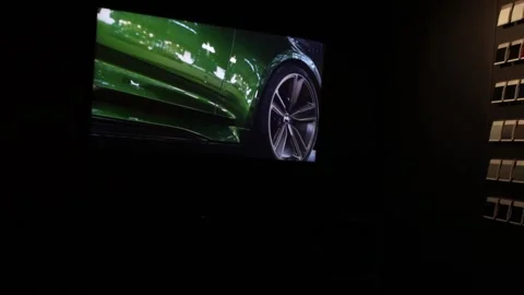 Audi TV room inside the Store Stock Footage 156612994