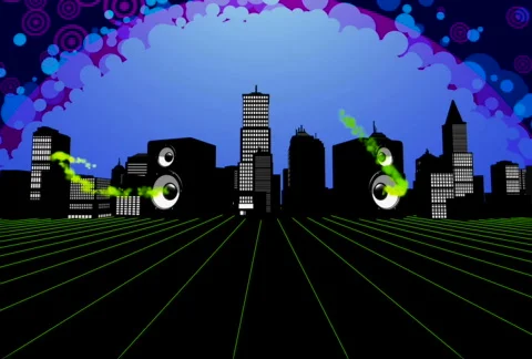 Audible city Stock Footage