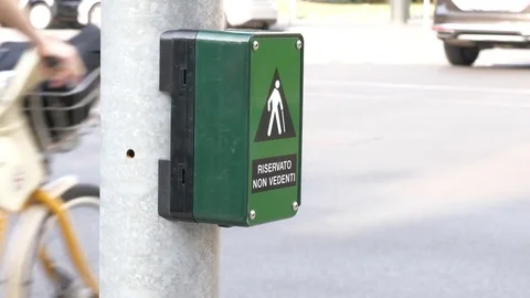 Audible street signal for blind pedestrian Stock Footage