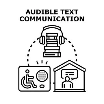 Audible text communication for accessibility and inclusion Stock Illustration