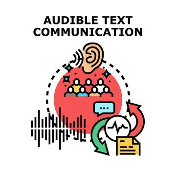 Audible text communication concept showing information exchange Stock Illustration