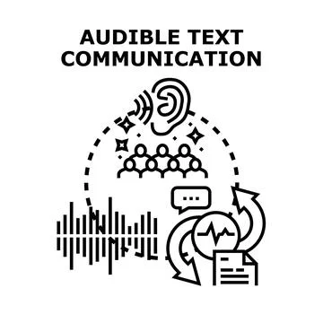 Audible text communication concept showing information exchange Stock Illustration