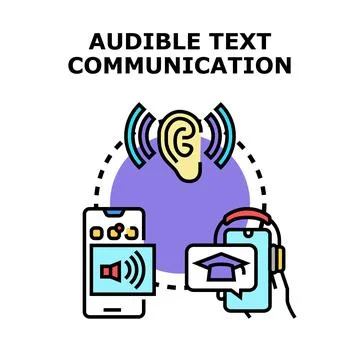 Audible text communication concept vector illustration Stock Illustration