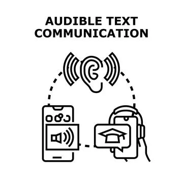 Audible text communication concept vector illustration Stock Illustration