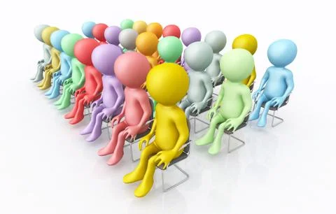Audience with 3D figures Stock Illustration
