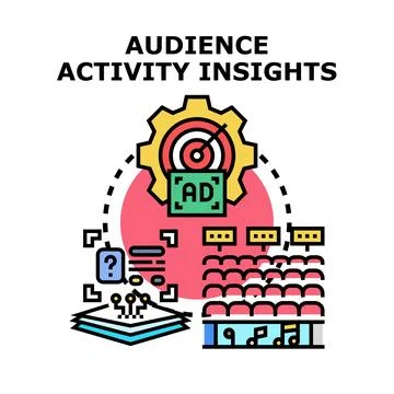 Audience activity insights data for marketing strategy Illustrazione stock