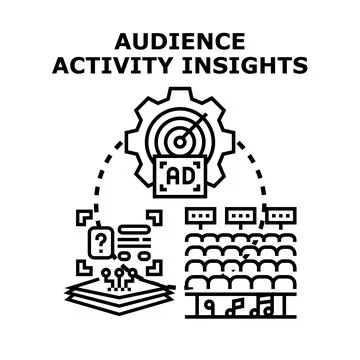 Audience activity insights data for marketing strategy Stock Illustration