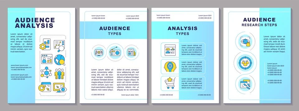 Audience analysis blue brochure template Illustrazione stock