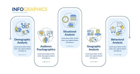 Audience analysis rectangle infographic vector Illustrazione stock