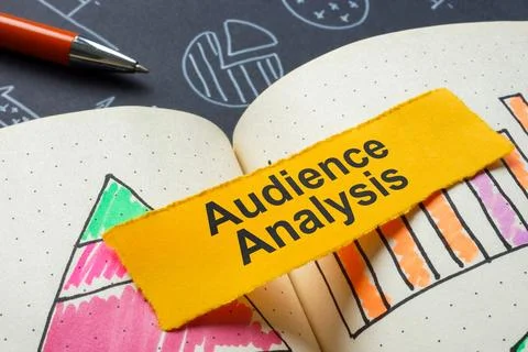Audience analysis sign in notepad. Market research and strategic targeting. Stock Photos
