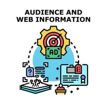 Audience and web information strategy illustration Stock Illustration