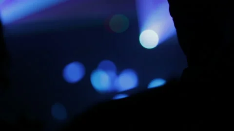 Audience applauding, bright blurry performance on stage Stock Footage 168944571