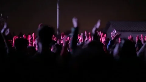 Audience applauding at concert Stock Footage 77053693