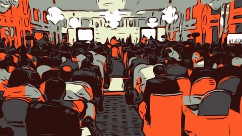 Audience from backside at a conference; animated Stock Footage 106101546