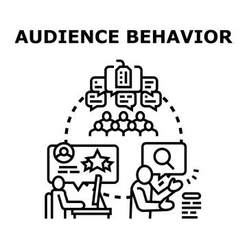 Audience behavior analysis gathering market feedback Stock Illustration