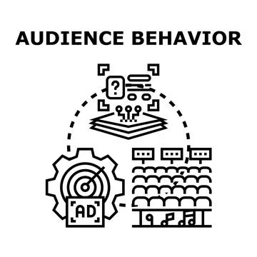 Audience behavior analysis for targeted marketing research Stock Illustration
