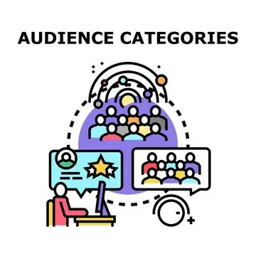 Audience categories segmentation and demographic targeting concept Stock Illustration