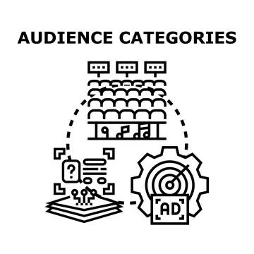Audience categories segmentation and targeted marketing concept Stock Illustration