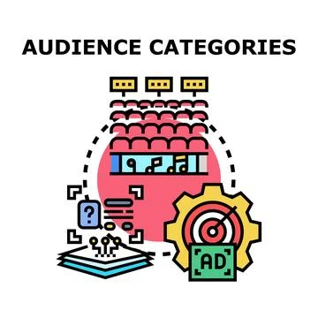 Audience categories segmentation and targeted marketing concept Stock Illustration